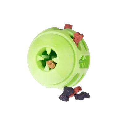 Jouet chien TPR balle verte pomme 8cm