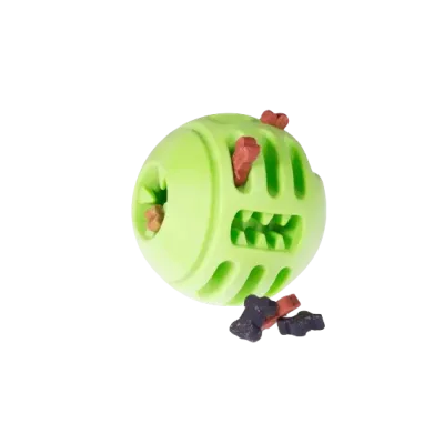 Jouet chien TPR balle verte pomme 8cm