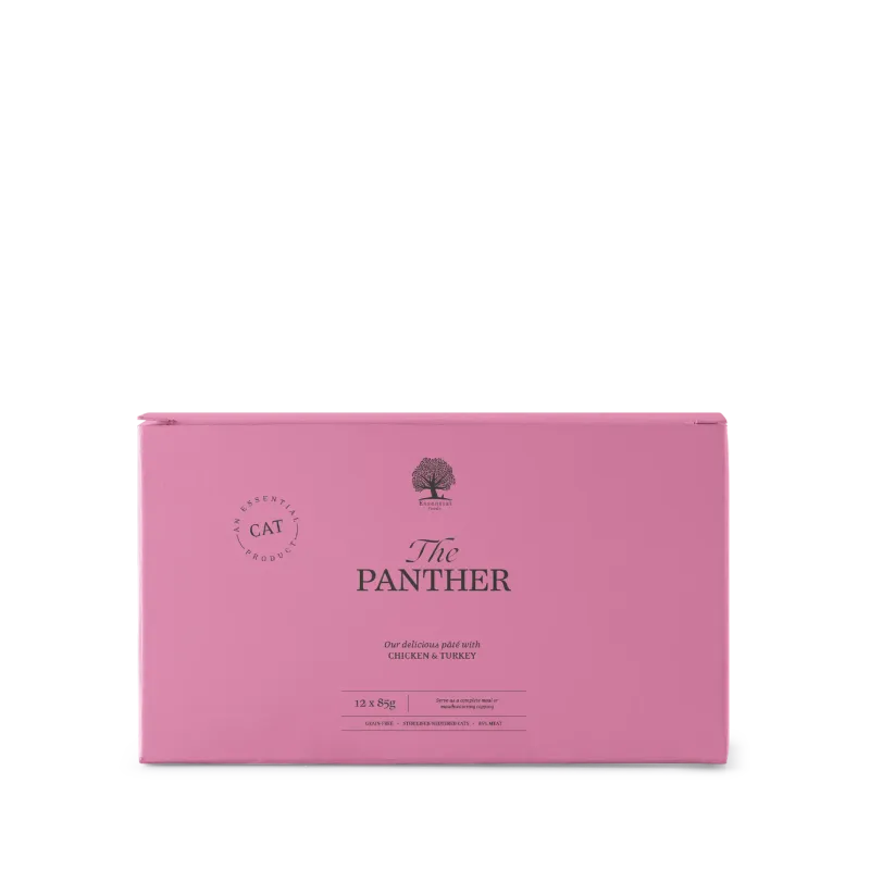 Lot de 12 Pâtées ESSENTIAL PANTHER pour chat stérilisés 85g Lot de 12 Pâtées ESSENTIAL PANTHER pour chat stérilisés 85g