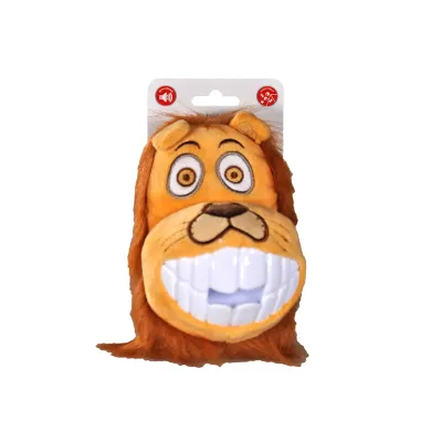 Peluche Thoots Lion 16 cm Vadigran – Jouet porte-friandises pour chien orange