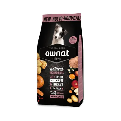 OWNAT ULTRA Medium Junior Dog – Croquettes poulet frais pour chiot race moyenne
