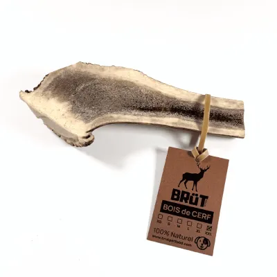 Bois de cerf fendu pour chien – 100 % naturel