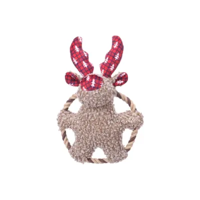 JOUET DE NOEL KROLA RENNE BRUN AVEC CORDE