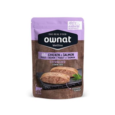 Pâtée chat wetline sterilized chicken & salmon