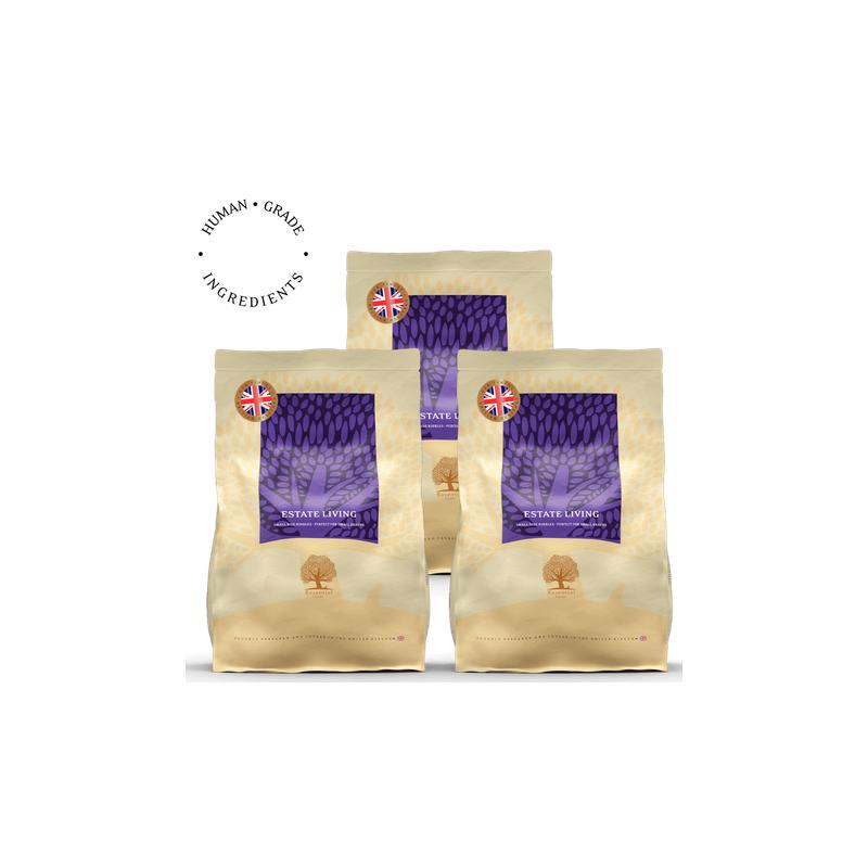 Lot de 3 × 2,5 kg Estate Living – Croquettes agneau et gibier