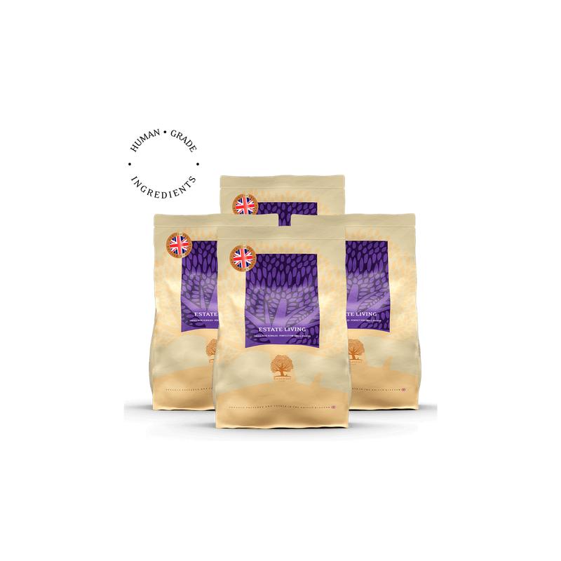 Lot de 4 × 2,5 kg Estate Living – Croquettes agneau et gibier