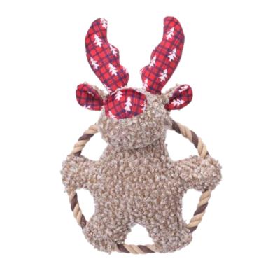 JOUET DE NOEL KROLA RENNE BRUN AVEC CORDE