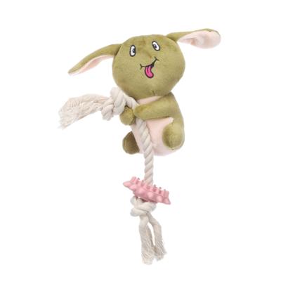Jouet chiot Dadi Koala avec corde Flamingo – Peluche et anneau dentition vert