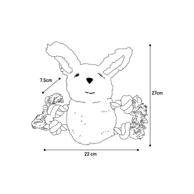 Jouet Rozette Lapin avec corde Rose pour chien