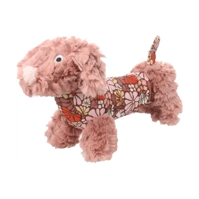 JOUET ROZETTE CHIEN VIEUX ROSE 11x35x18CM