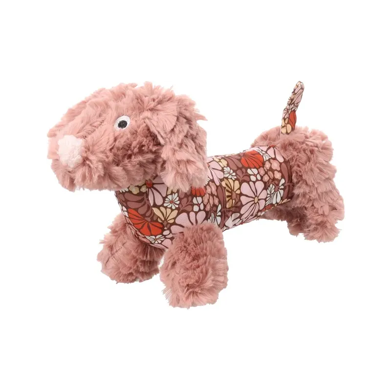 JOUET ROZETTE CHIEN VIEUX ROSE 11x35x18CM