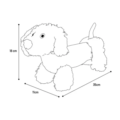 JOUET ROZETTE CHIEN VIEUX ROSE 11x35x18CM