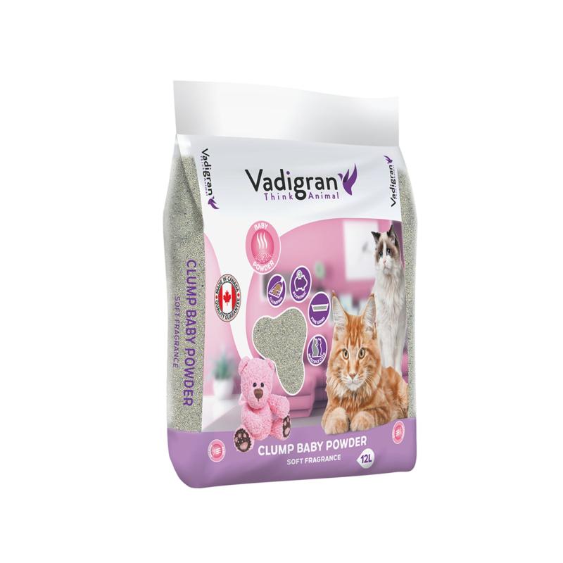 litière chat Bentonite Babypowder 12 kg-12L Vadigran