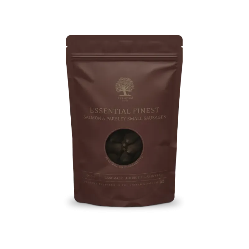 Essential Foods Friandise finest saumon et persil en petites saucisses Essential Foods Friandise finest saumon et persil en petites saucisses